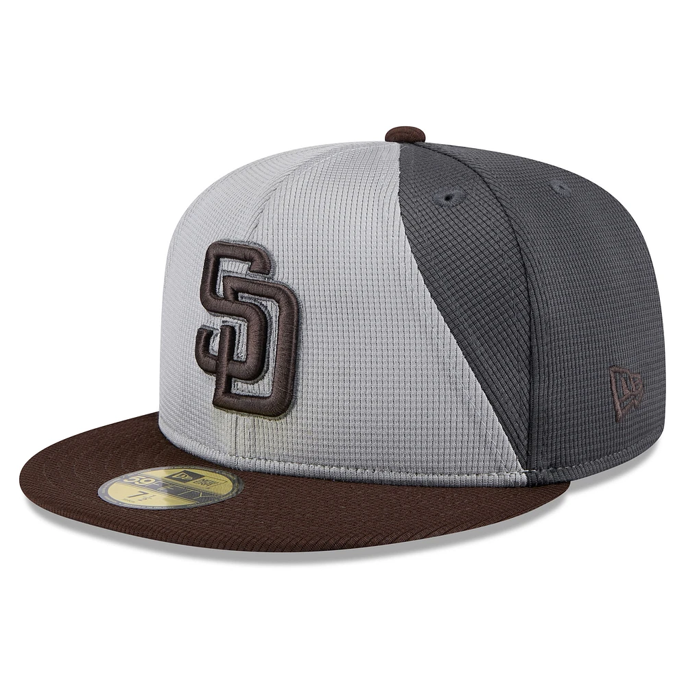 Men's New Era Gray/Brown San Diego Padres 2025 Batting Practice 59FIFTY Fitted Hat