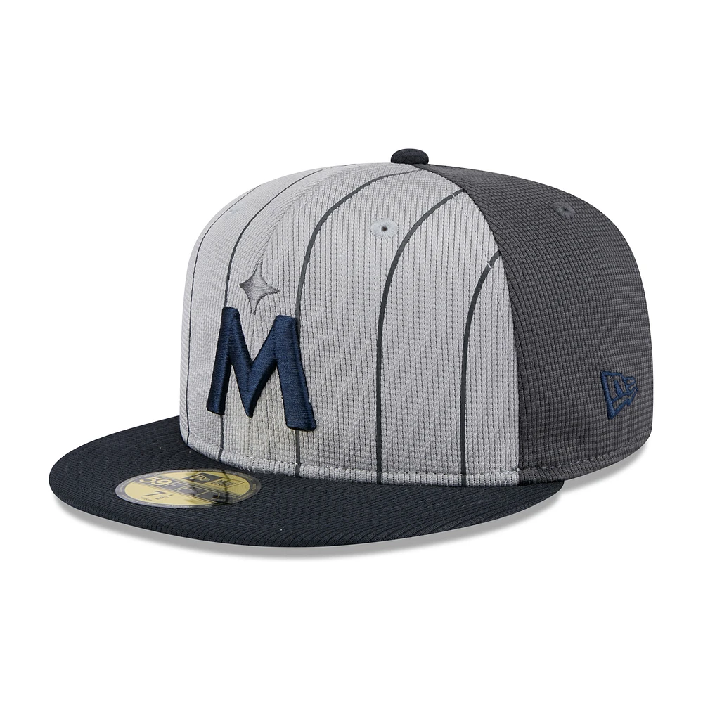 Men's New Era Gray Minnesota Twins 2025 Batting Practice 59FIFTY Fitted Hat