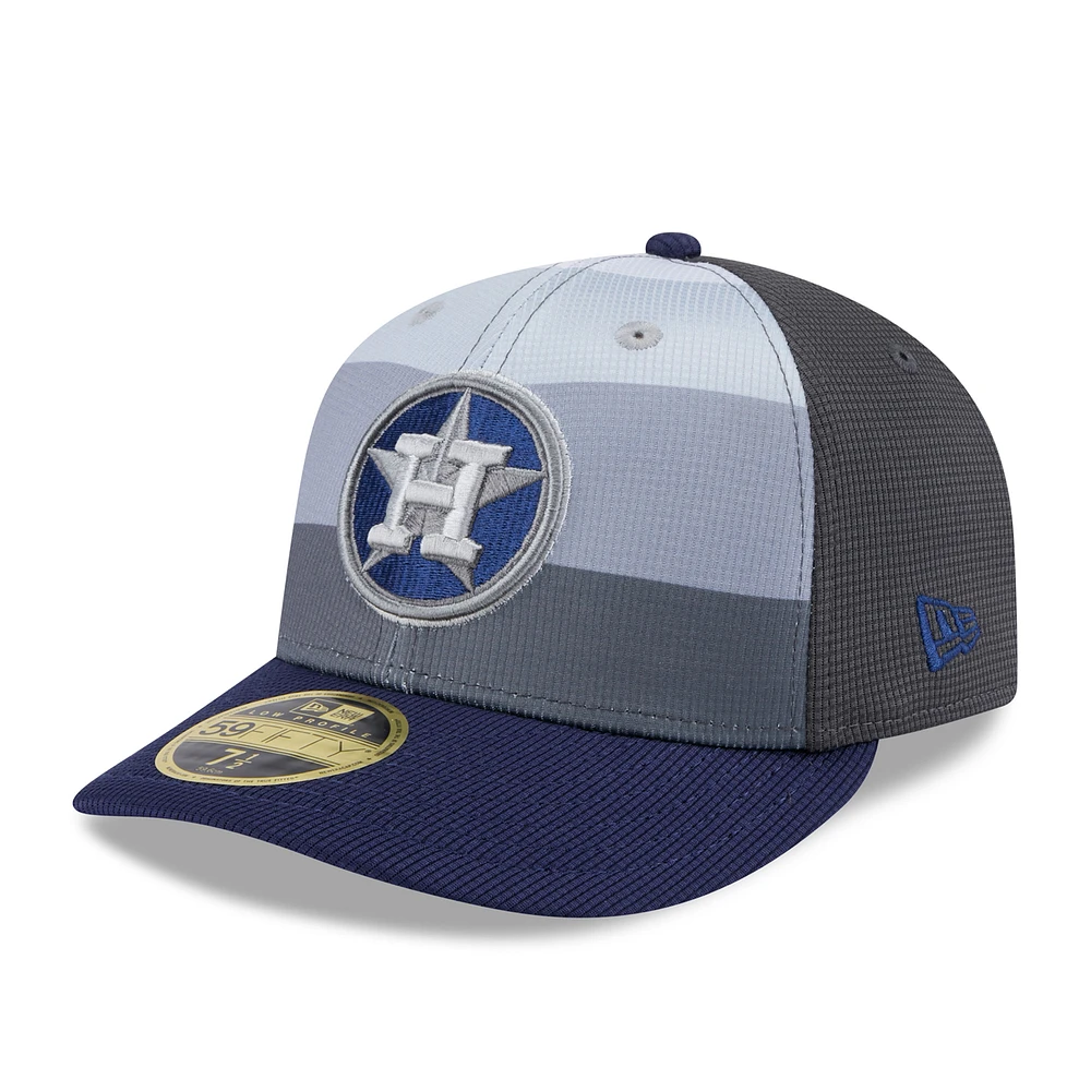 Men's New Era Gray/Navy Houston Astros 2025 Batting Practice Low Profile 59FIFTY Fitted Hat