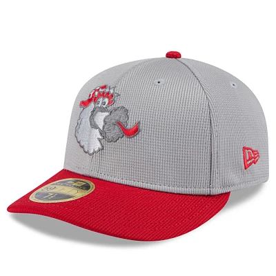 Men's New Era Gray/Red Philadelphia Phillies 2025 Batting Practice Low Profile 59FIFTY Fitted Hat