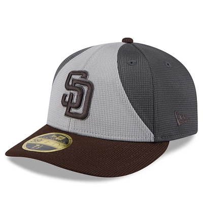 Men's New Era Gray/Brown San Diego Padres 2025 Batting Practice Low Profile 59FIFTY Fitted Hat