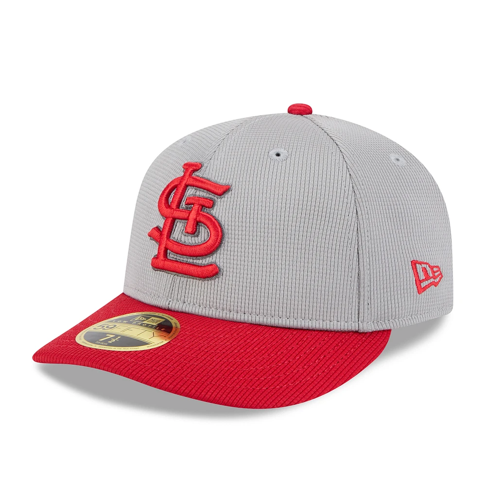 Men's New Era Gray/Red St. Louis Cardinals 2025 Batting Practice Low Profile 59FIFTY Fitted Hat