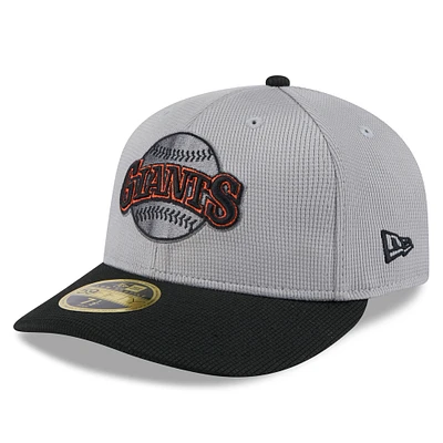 Men's New Era Gray/Black San Francisco Giants 2025 Batting Practice Low Profile 59FIFTY Fitted Hat