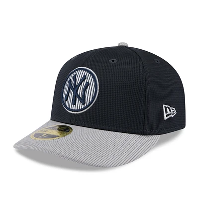 Men's New Era Gray/Navy York Yankees 2025 Batting Practice Low Profile 59FIFTY Fitted Hat