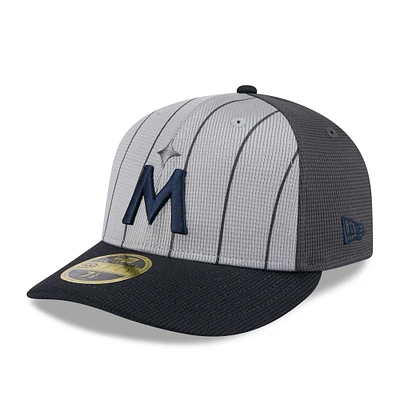 Men's New Era Gray/Navy Minnesota Twins 2025 Batting Practice Low Profile 59FIFTY Fitted Hat