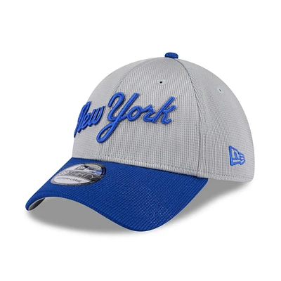Men's New Era Gray/Royal York Mets 2025 Batting Practice 39THIRTY Flex Hat