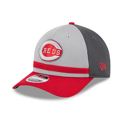 Men's New Era Gray/Red Cincinnati Reds 2025 Batting Practice 9FORTY M-Crown Adjustable Hat