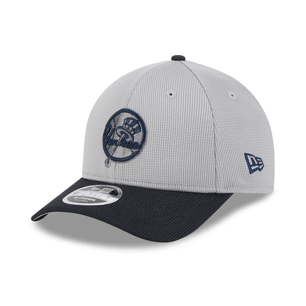 Men's New Era Gray/Navy New York Yankees 2025 Batting Practice 9FORTY M-Crown Adjustable Hat