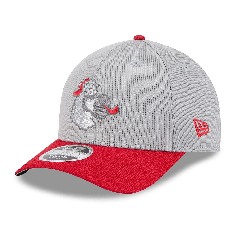 Men's New Era Gray/Red Philadelphia Phillies 2025 Batting Practice 9FORTY M-Crown Adjustable Hat