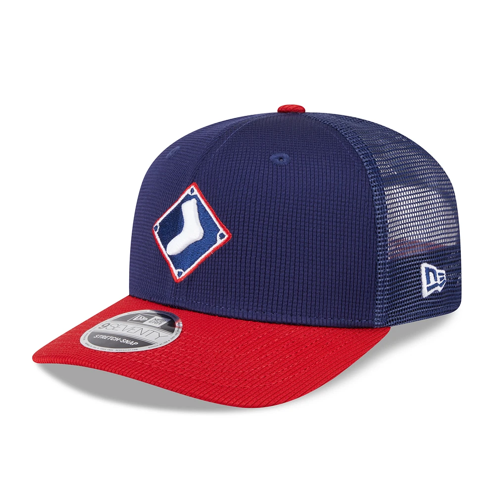 Men's New Era Navy/Red Chicago White Sox 2025 Batting Practice 9SEVENTY Stretch-Snap Trucker Hat