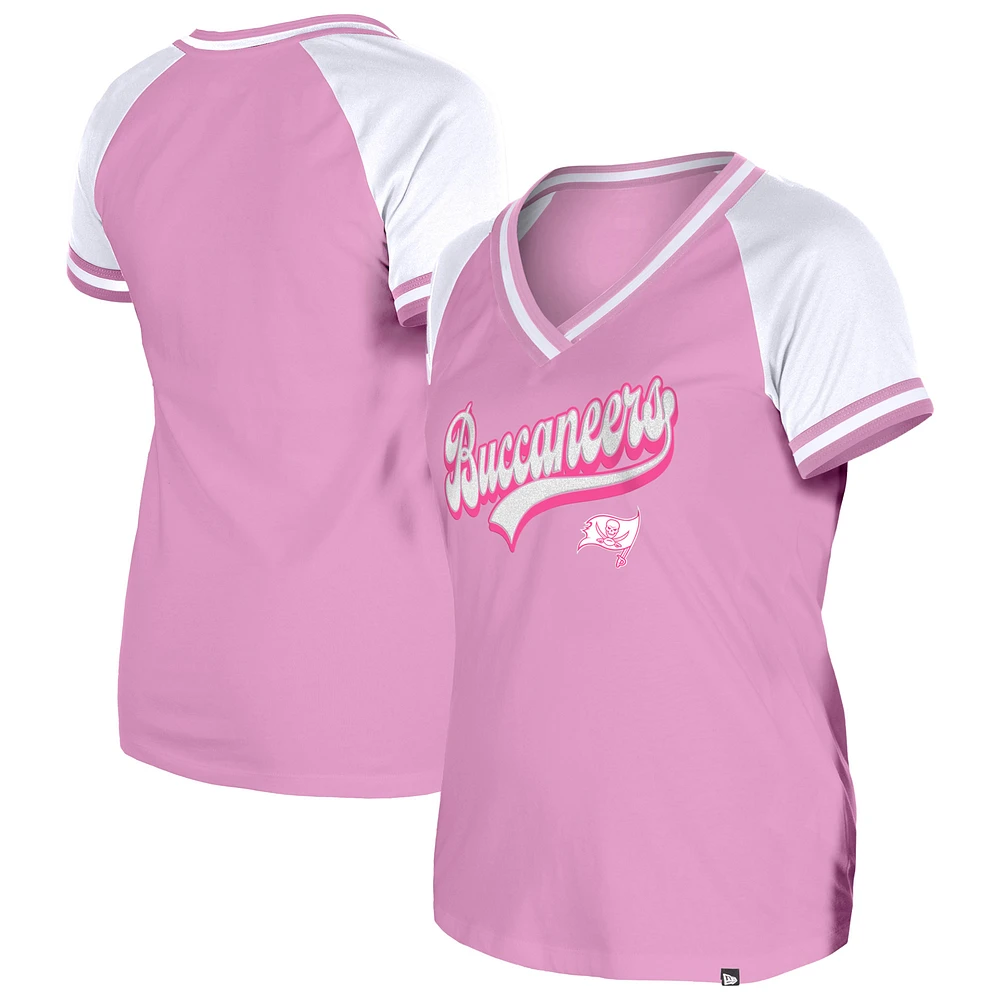 Women's New Era Pink Tampa Bay Buccaneers Mommy & Me V-Neck T-Shirt