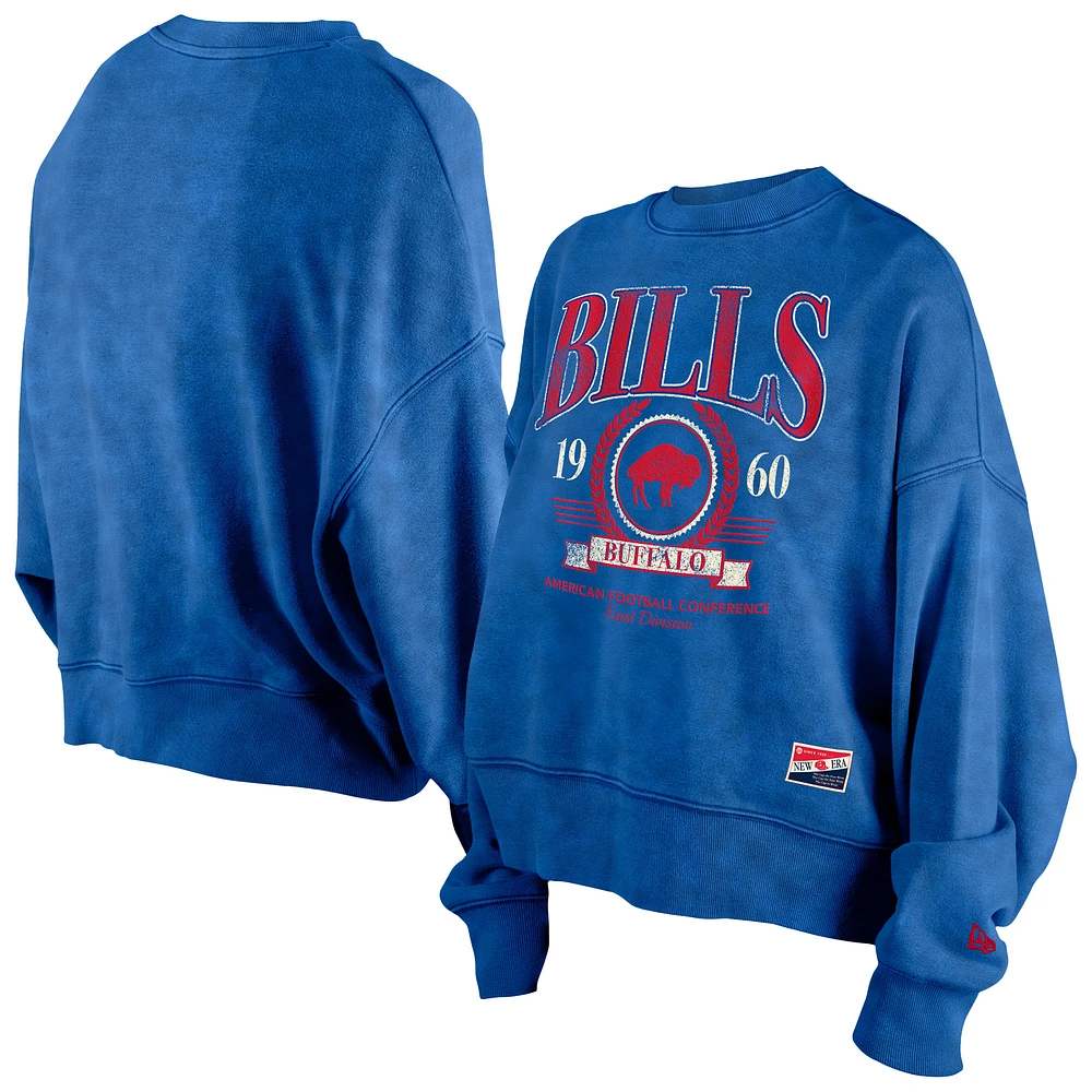 Women's New Era Royal Buffalo Bills Throwback Boxy Sweatshirt