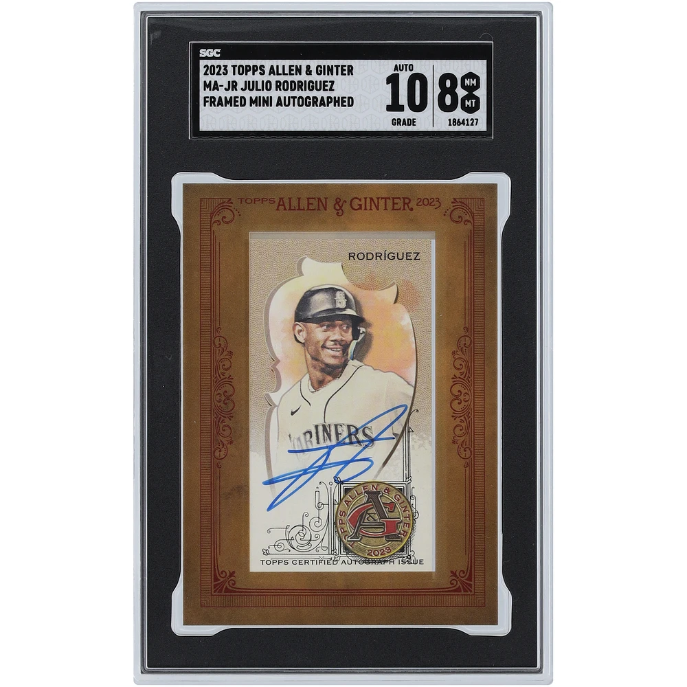 Julio Rodríguez Seattle Mariners Autographed 2023 Topps Allen & Ginter Mini Framed #MA-JR SGC Authenticated 8/10 Card
