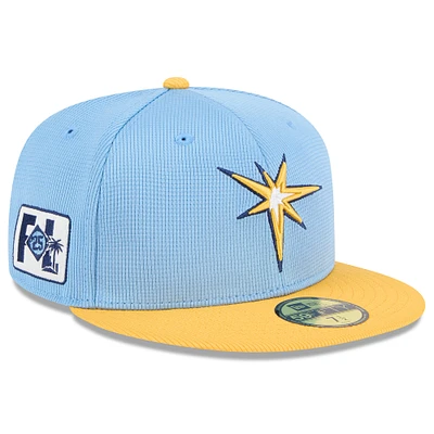 Men's New Era Light Blue/Gold Tampa Bay Rays 2025 Spring Training 59FIFTY Fitted Hat