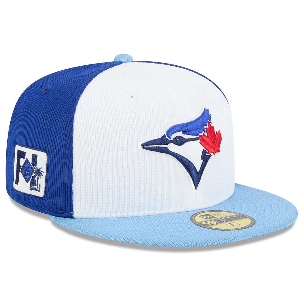 Men's New Era White/Powder Blue Toronto Jays 2025 Spring Training 59FIFTY Fitted Hat