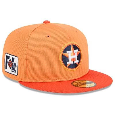 Men's New Era Orange Houston Astros 2025 Spring Training 59FIFTY Fitted Hat