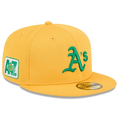 Men's New Era Gold Athletics 2025 Spring Training 59FIFTY Fitted Hat