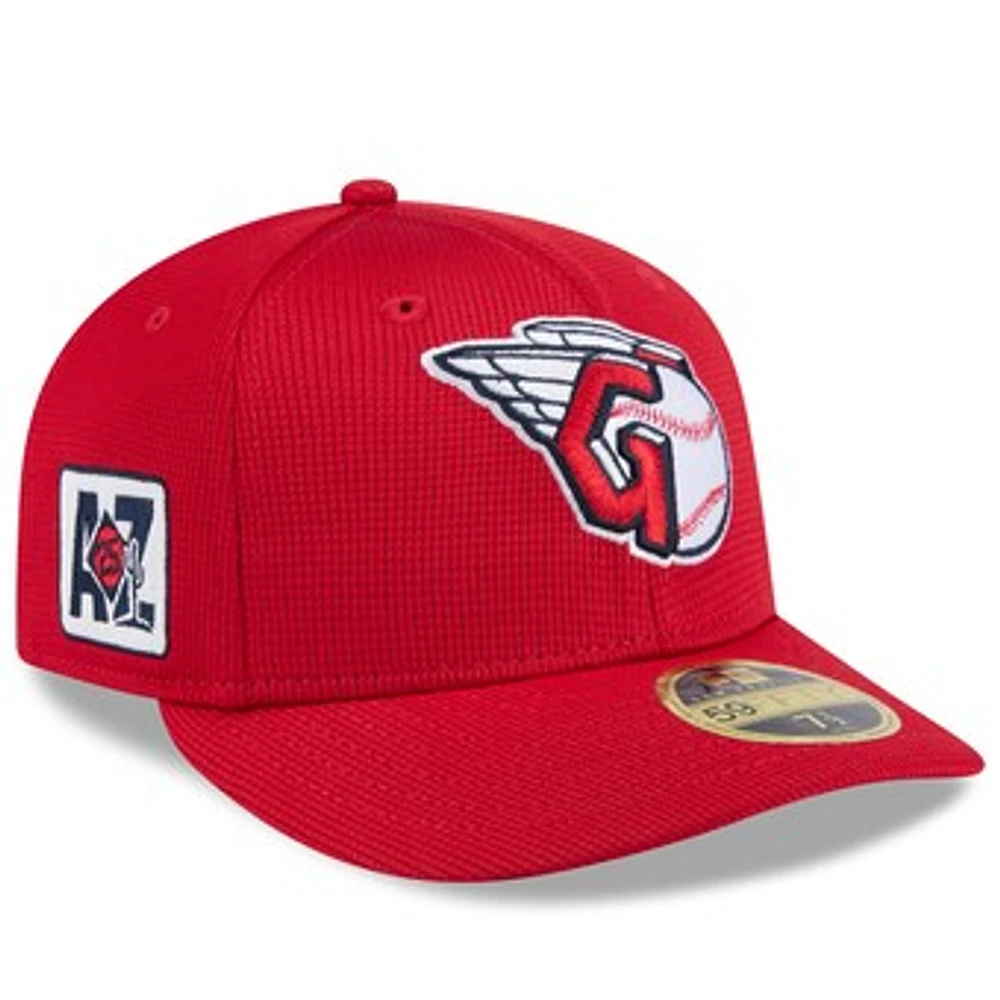 Men's New Era Red Cleveland Guardians 2025 Spring Training Low Profile 59FIFTY Fitted Hat