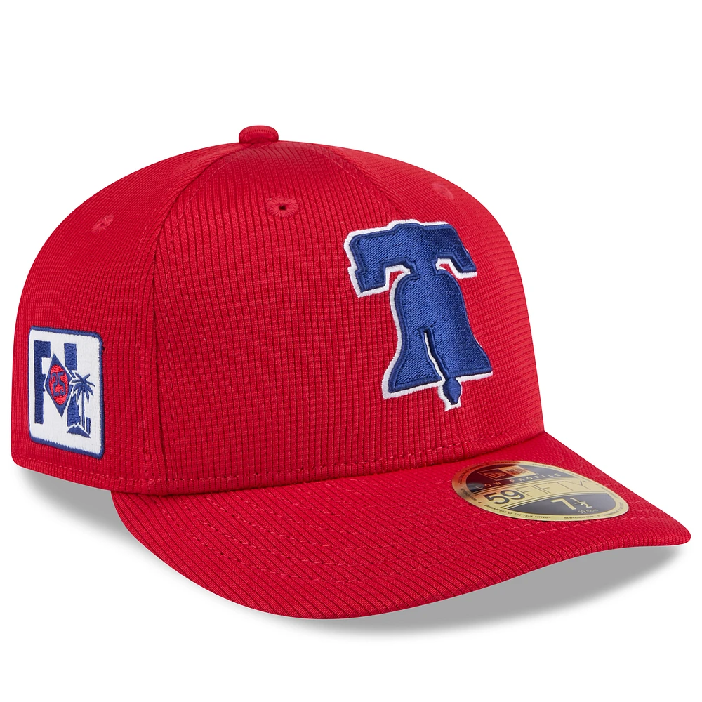 Men's New Era Red Philadelphia Phillies 2025 Spring Training Low Profile 59FIFTY Fitted Hat
