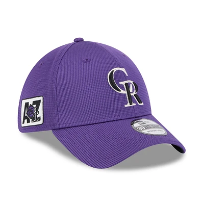 Men's New Era Purple Colorado Rockies 2025 Spring Training 39THIRTY Flex Hat