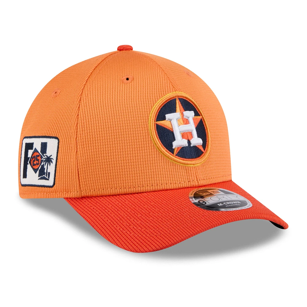 Men's New Era Orange Houston Astros 2025 Spring Training 9FORTY Adjustable Hat