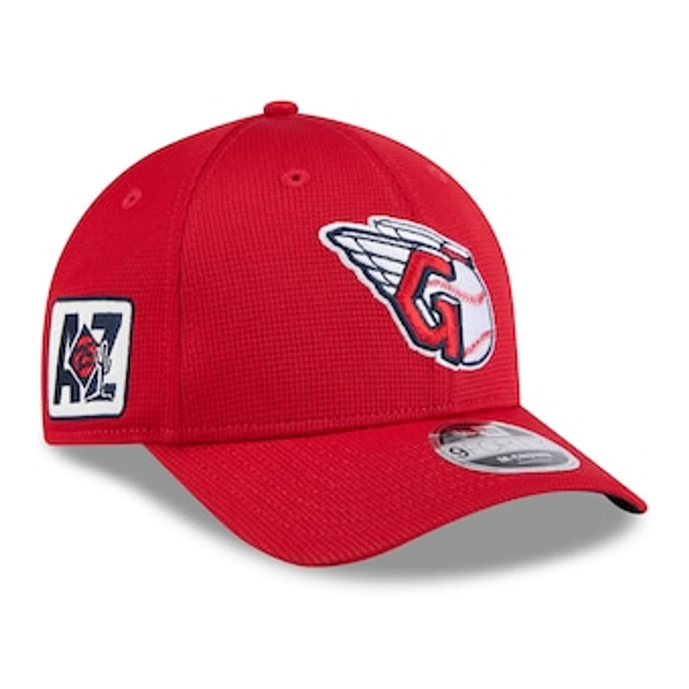 Men's New Era Red Cleveland Guardians 2025 Spring Training 9FORTY Adjustable Hat