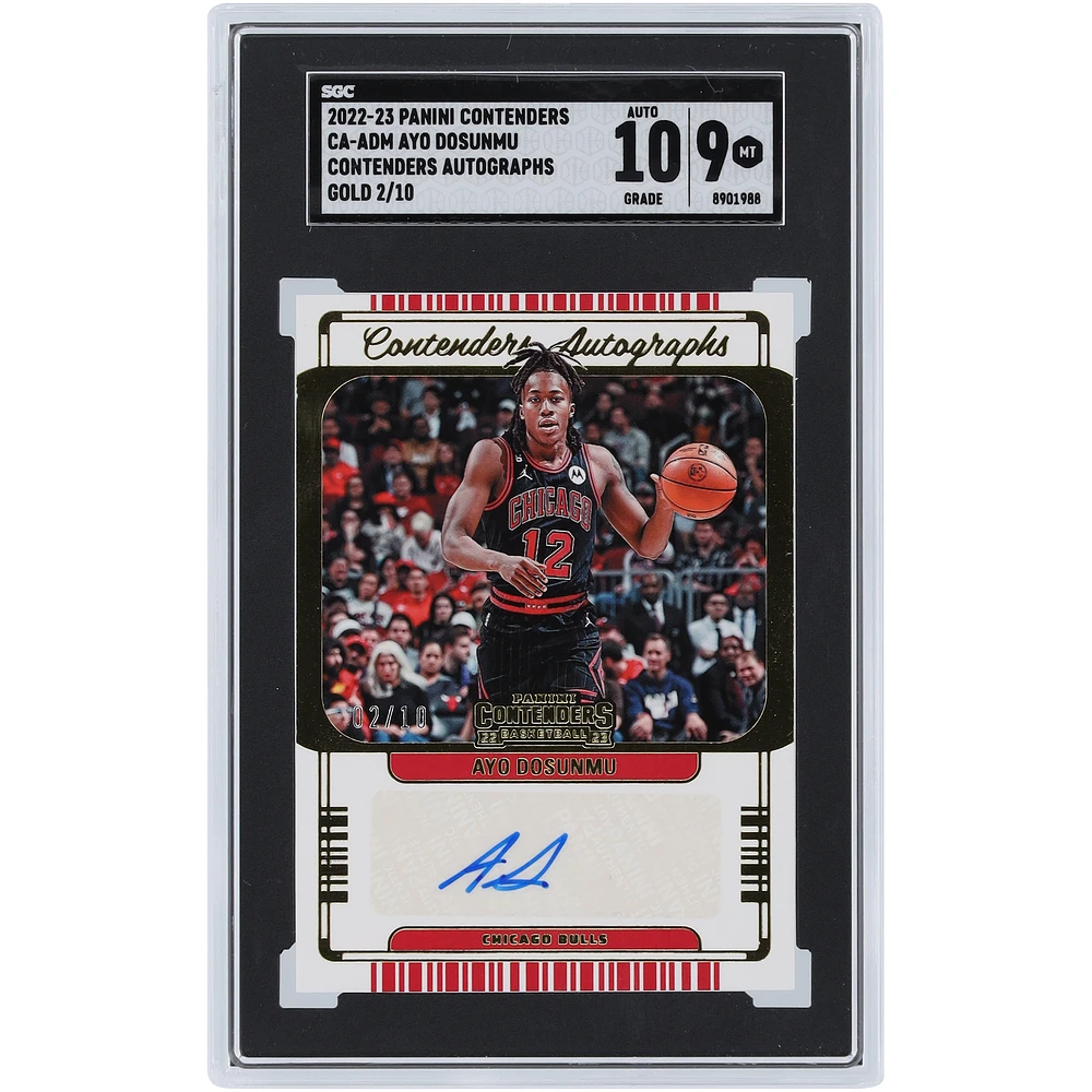 Ayo Dosunmu Chicago Bulls Autographed 2022-23 Panini Contenders Gold #CA-ADM #2/10 SGC Authenticated 9/10 Rookie Card