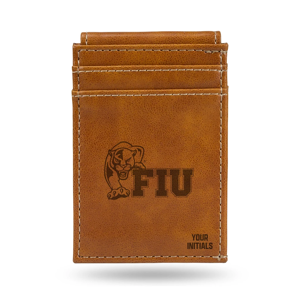 Brown FIU Panthers Personalized Front Pocket Wallet
