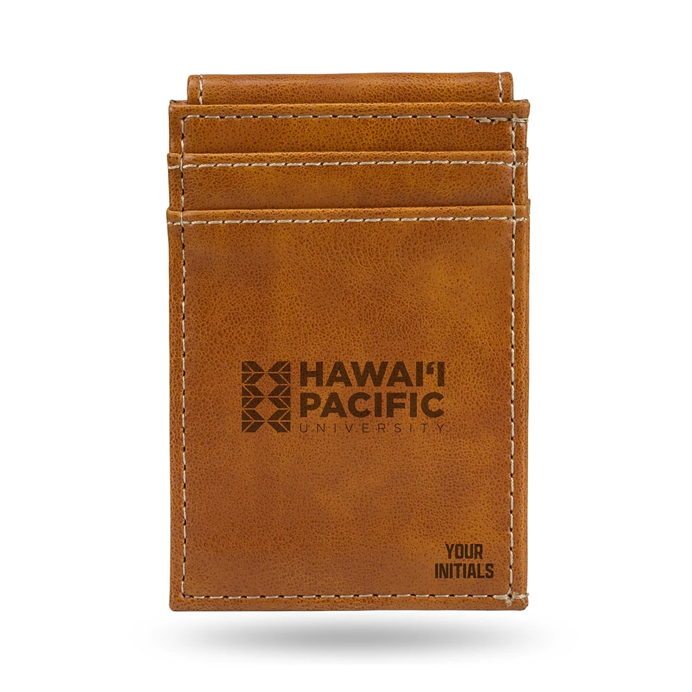 Brown Hawaii Pacific Sharks Personalized Front Pocket Wallet