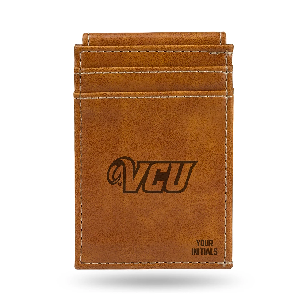 Brown VCU Rams Personalized Front Pocket Wallet