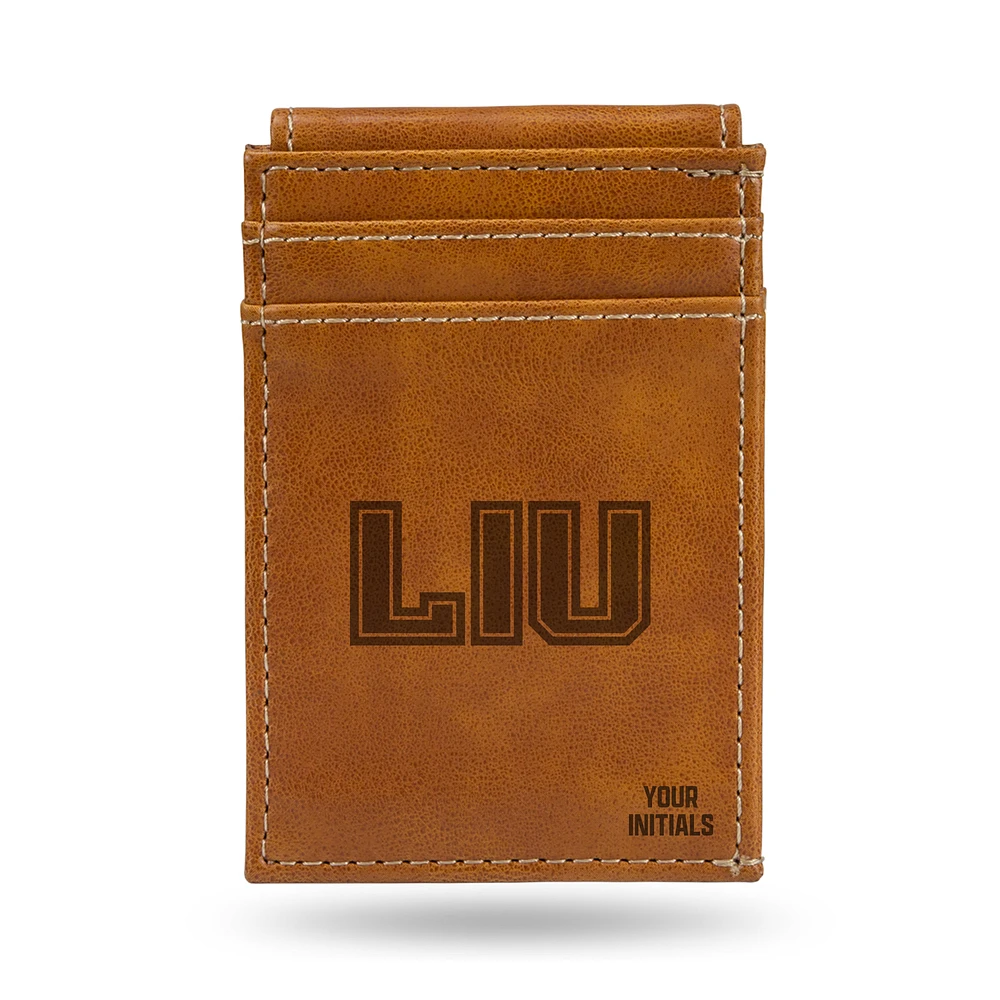 Brown LIU Sharks Personalized Front Pocket Wallet