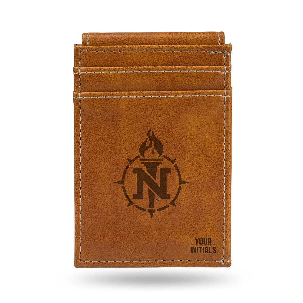 Brown Northern Michigan Wildcats Personalized Front Pocket Wallet
