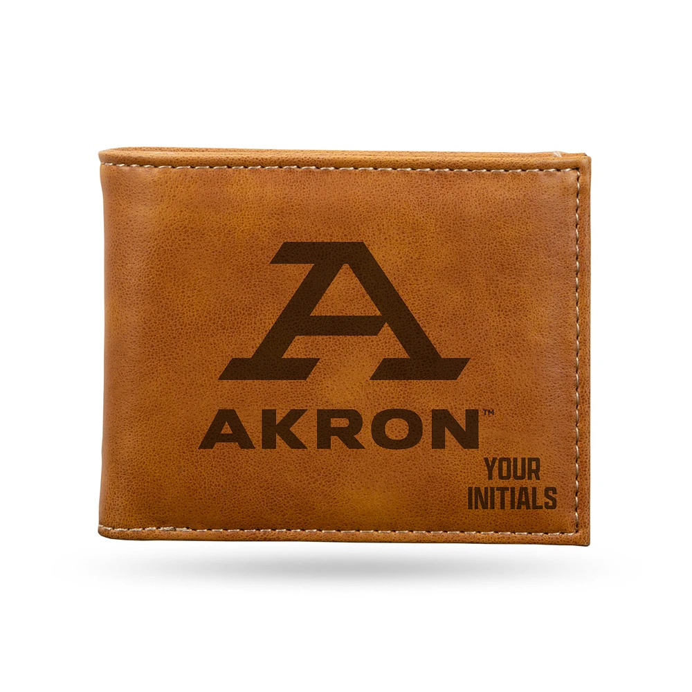 Brown Akron Zips Personalized Billfold Wallet