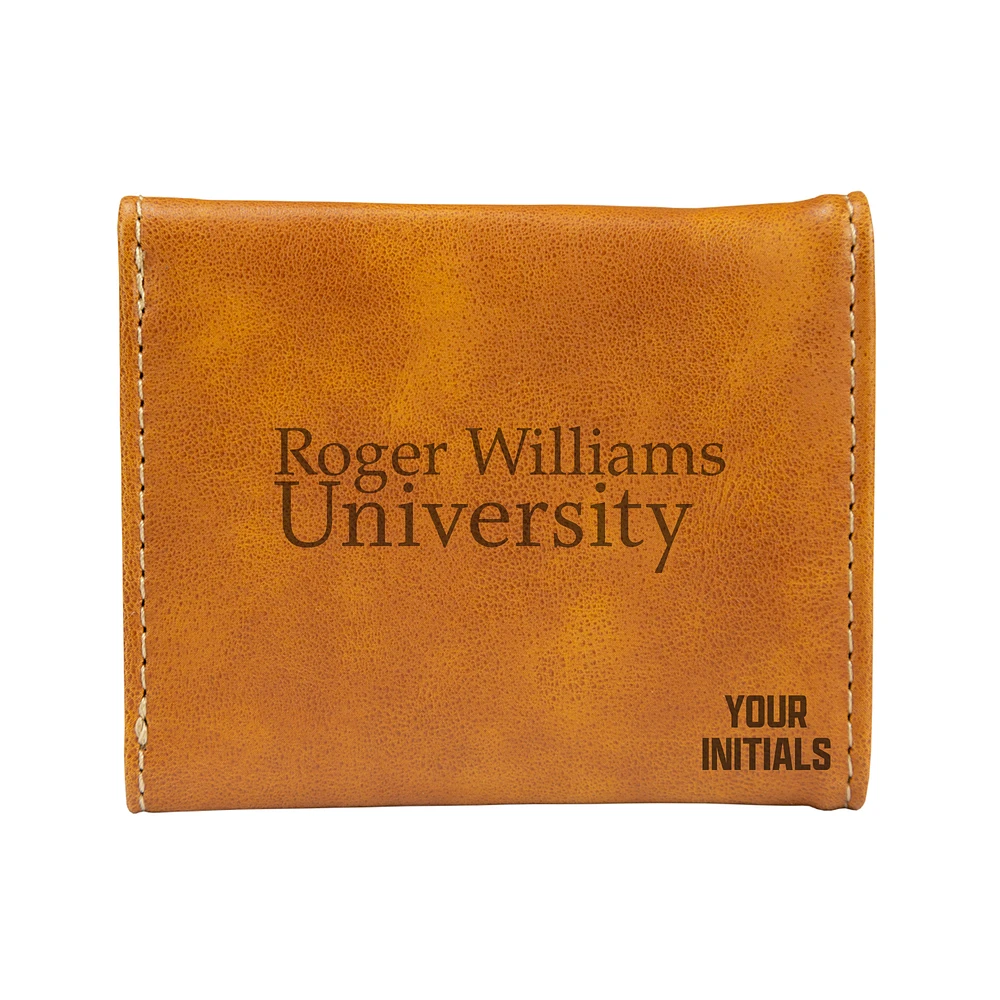 Brown RWU Hawks Personalized Trifold Wallet