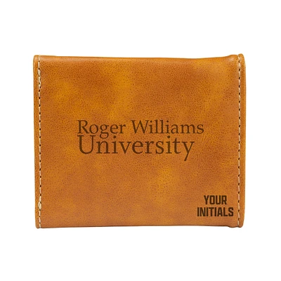 Brown RWU Hawks Personalized Trifold Wallet