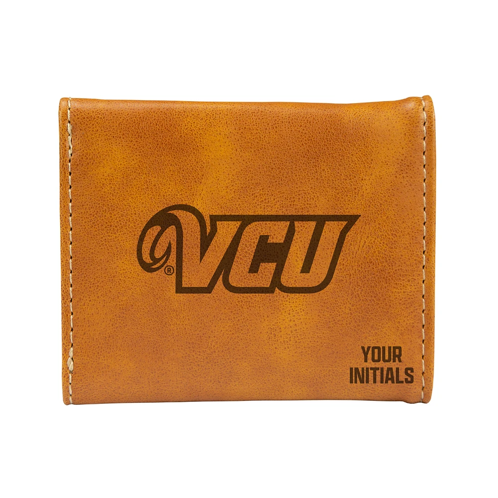 Brown VCU Rams Personalized Trifold Wallet