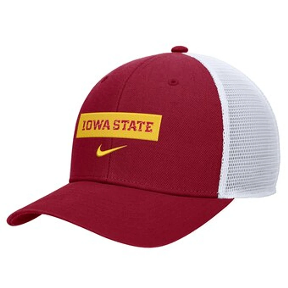 Men's Nike Cardinal Iowa State Cyclones 2024/25 Sideline Rise Trucker Adjustable Hat