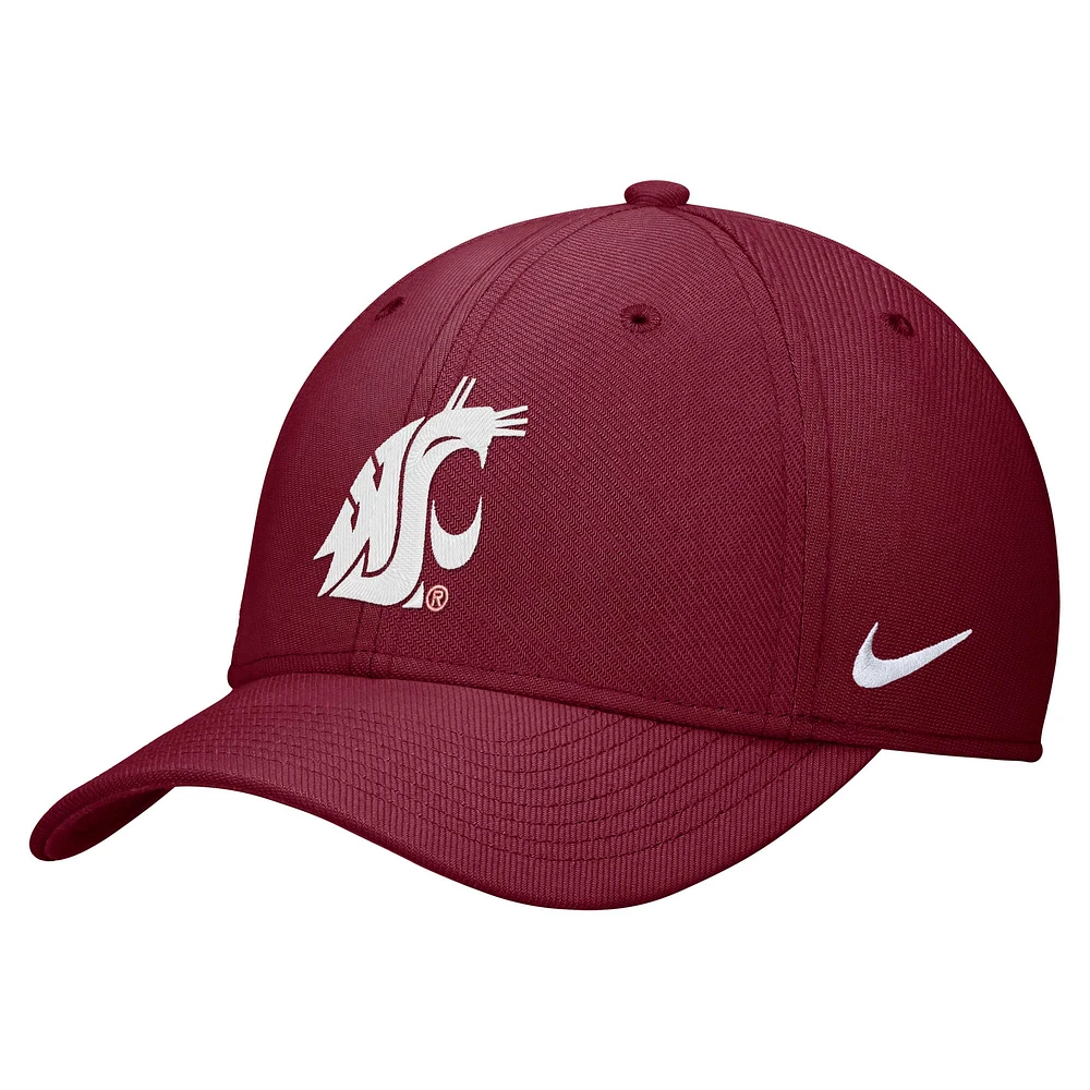 Men's Nike Crimson Washington State Cougars 2024 Sideline Rise Swoosh Flex Hat