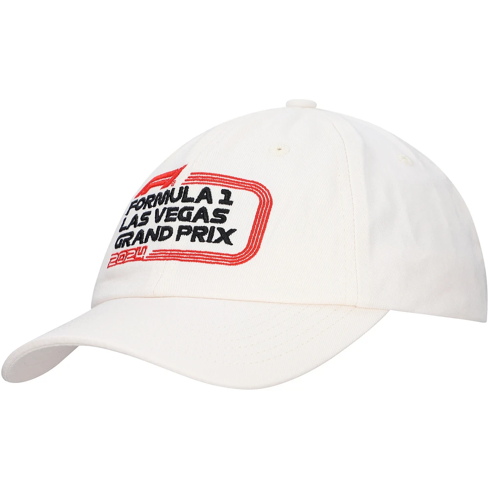 Unisex Cream Formula 1 Merchandise 2024 Las Vegas Grand Prix Dad Adjustable Hat