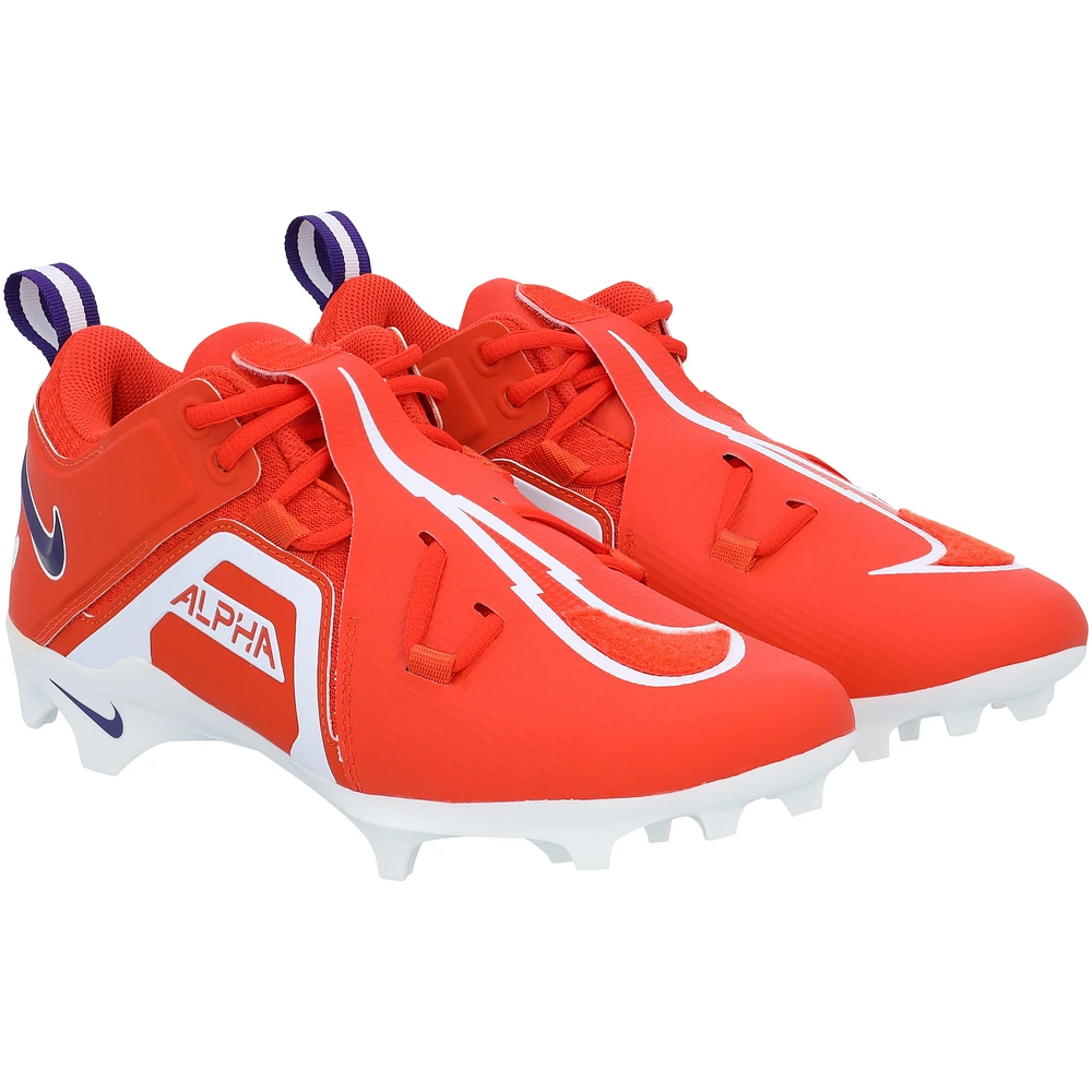 Clemson Tigers Team-Issued Orange Alpha Pro 3 Low Nike Cleats from the Football Program