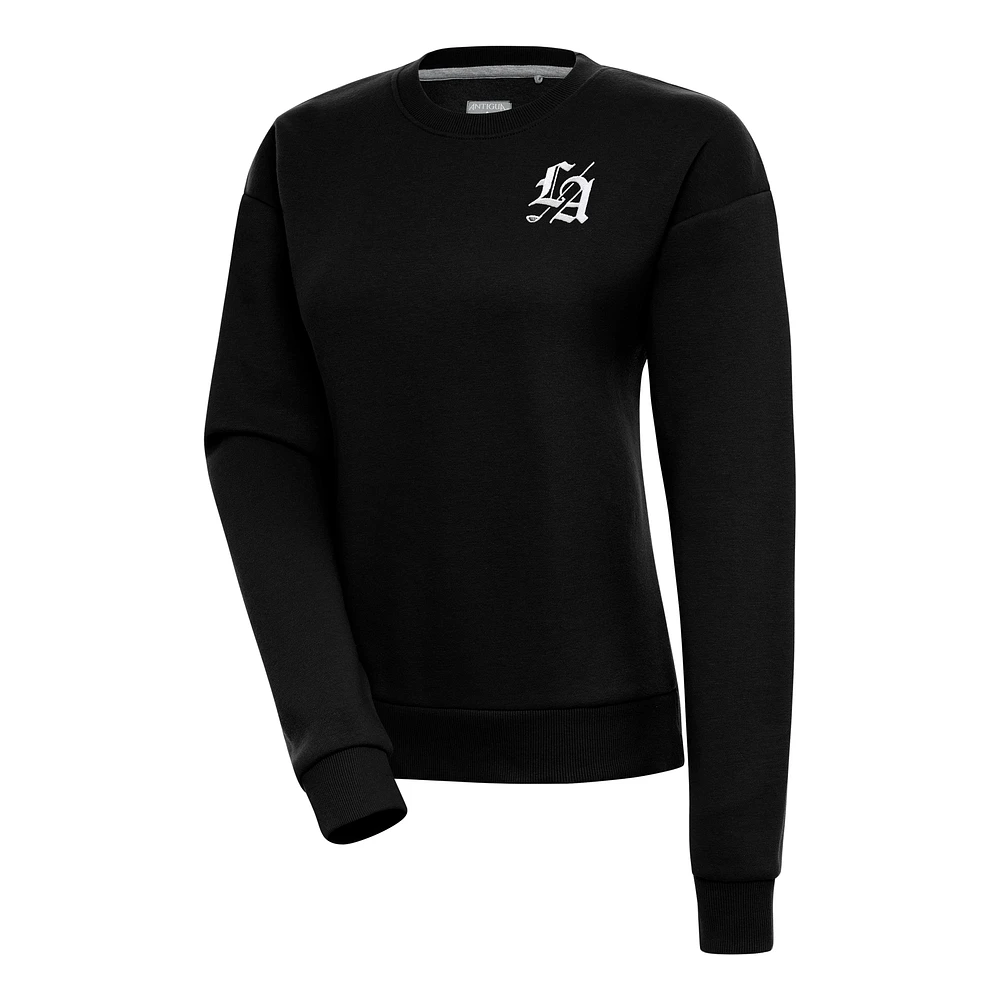 Women's Antigua Black TGL Los Angeles Golf Club Fleece Victory Pullover Sweatshirt