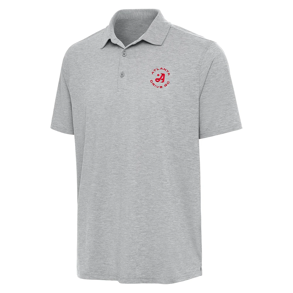 Men's Antigua Heather Gray TGL Atlanta Drive GC Par 3 Polo