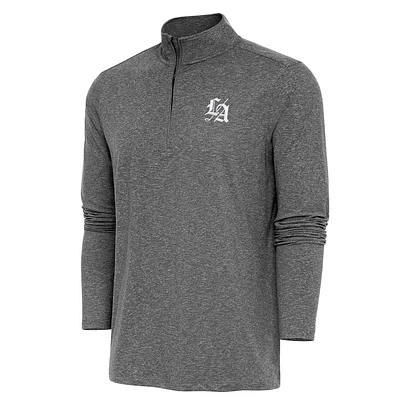 Men's Antigua Heather Black TGL Los Angeles Golf Club Hunk Quarter-Zip Top