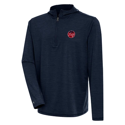 Men's Antigua Heather Navy TGL Jupiter Links Golf Club Tidy Quarter-Zip Hoodie