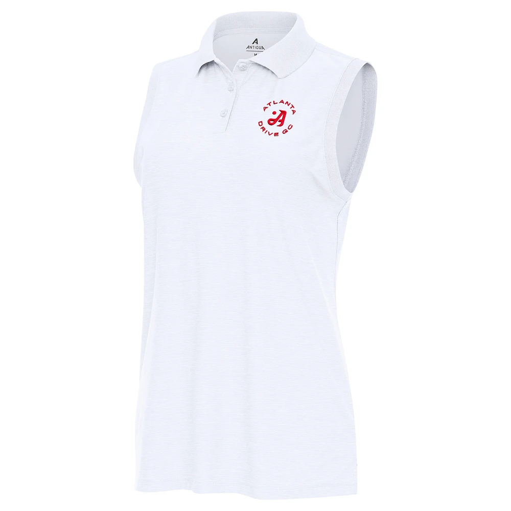 Women's Antigua White TGL Atlanta Drive GC Recap Sleeveless Performance Polo