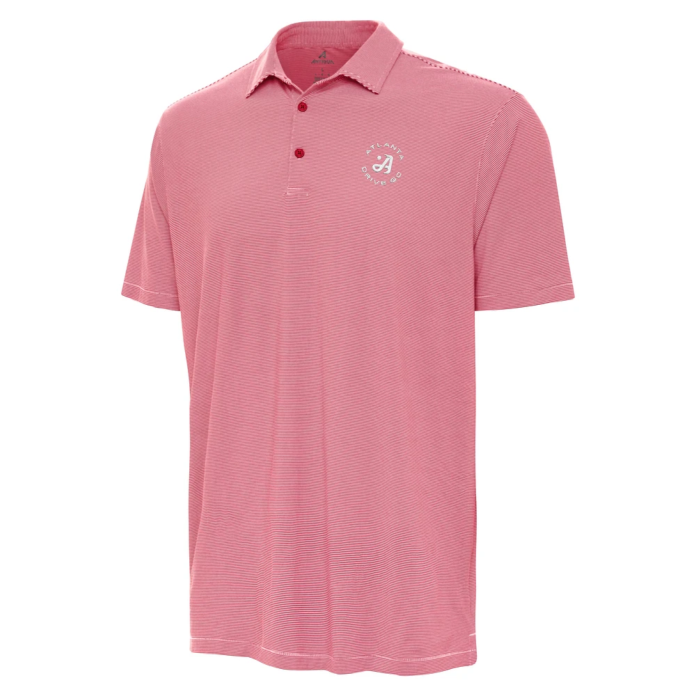 Men's Antigua Red TGL Atlanta Drive Golf Club Twine Performance Polo