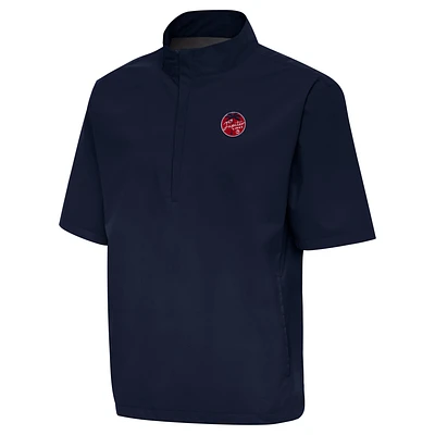 Men's Antigua Navy TGL Jupiter Links Golf Club Brisk Short Sleeve Quarter-Zip Windshirt