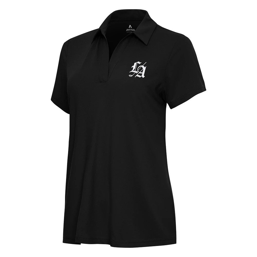 Women's Antigua Black TGL Los Angeles Golf Club Era Performance Polo