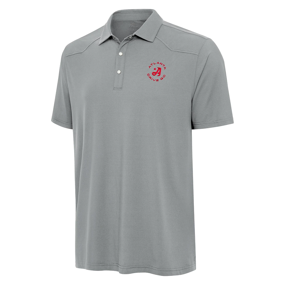 Men's Antigua Gray TGL Atlanta Drive GC Western Performance Polo