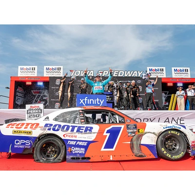Action Racing Sam Mayer 2024 #1 Roto-Rooter Hy-Vee Perks 250 Xfinity Series 1:24 Autographed Die-Cast Chevrolet Camaro